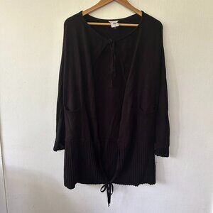 CAbi ATC Offhand Cardigan Womens Small Black Style #5827 Whimsigoth Dark Fairy